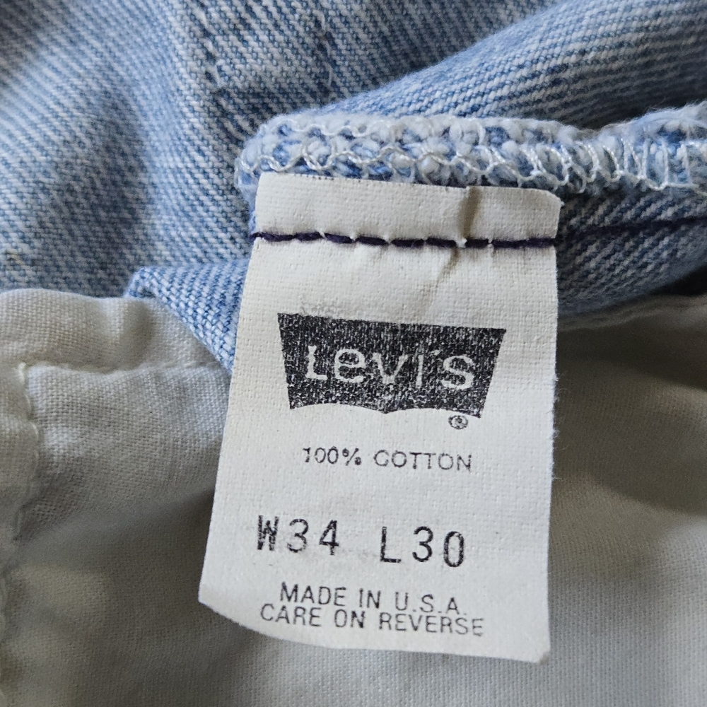 Vintage 1993 Levi's 501 32x27 USA Jeans Classic Light Blue Wash - Picture 9 of 13